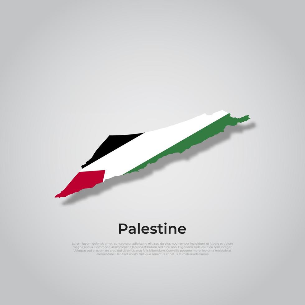 vector kaart vlag van palestina geïsoleerd op witte achtergrond