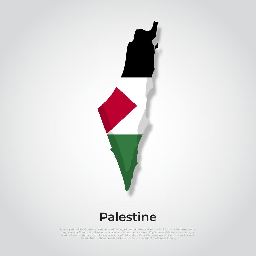 vector kaart vlag van palestina geïsoleerd op witte achtergrond