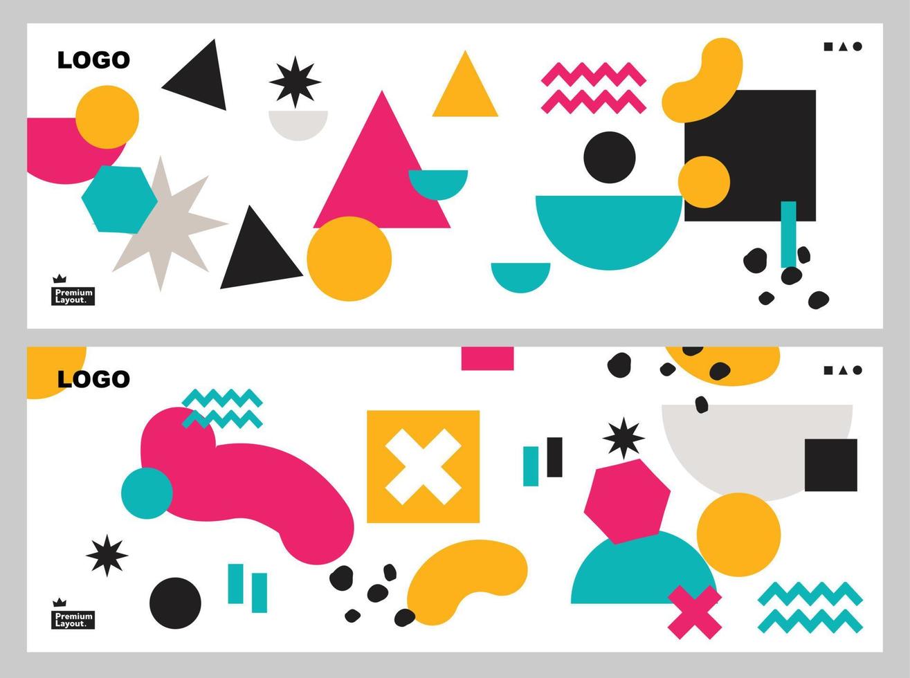 moderne abstracte geometrische bannersjabloon voor evenementen en zaken vector