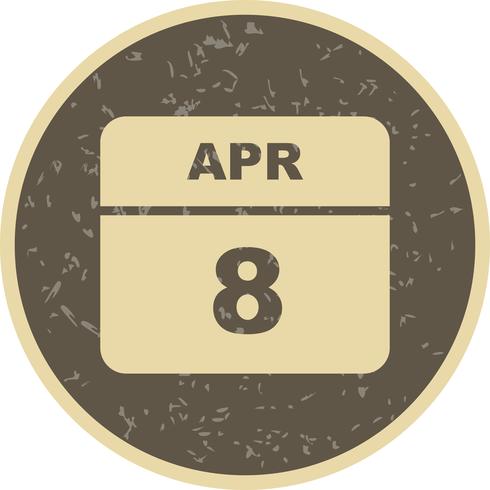 8 april Datum op een eendaagse kalender vector