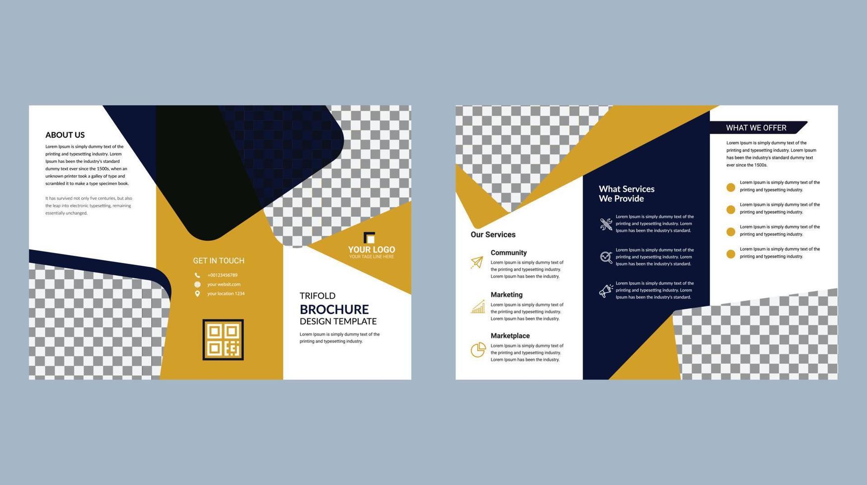 brochureontwerp, brochuresjabloon, creatief gevouwen, trendbrochure vector