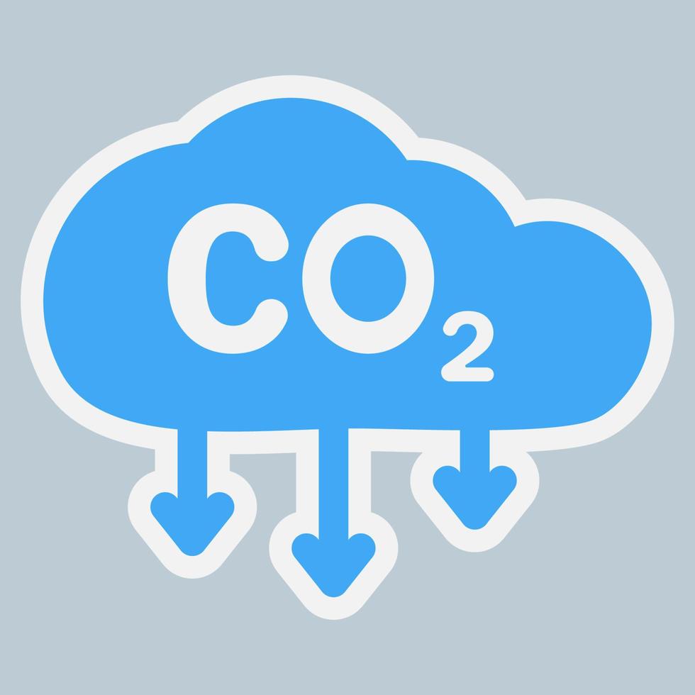 wolk van co2-gas. co2 icoon. emissiereductie van koolstofgas vector