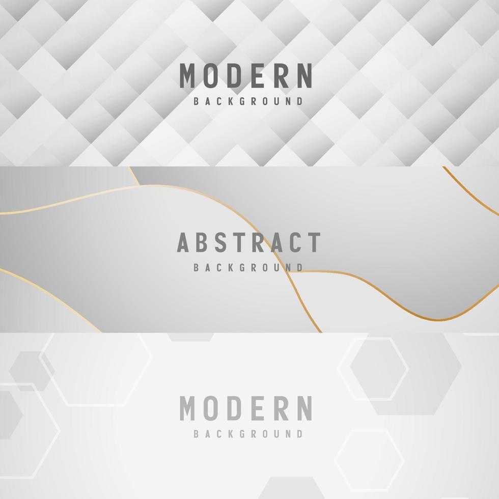 banner abstracte geometrische witte en grijze kleur achtergrond vectorillustratie. vector