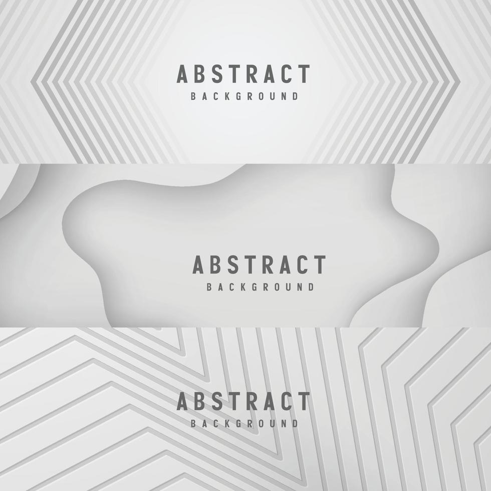 banner abstracte geometrische witte en grijze kleur achtergrond vectorillustratie. vector