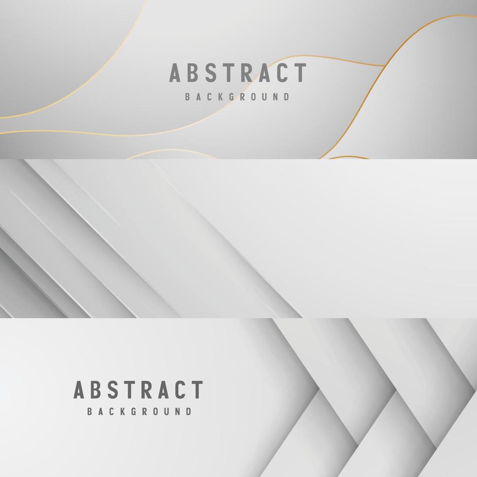 banner abstracte geometrische witte en grijze kleur achtergrond vectorillustratie. vector