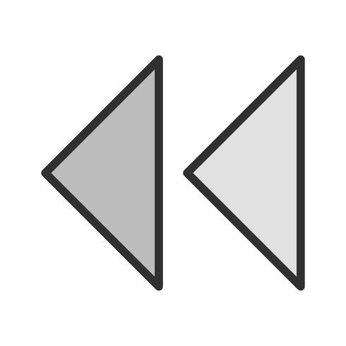 Backward Arrows Icon Design vector