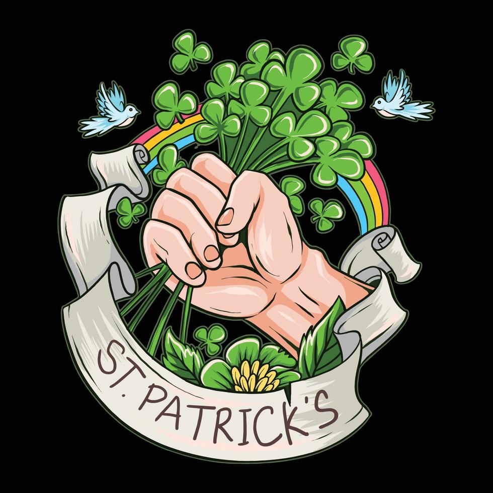 st. patrick's day met klaverblaadjes ter viering van st. Patrick's dag vector