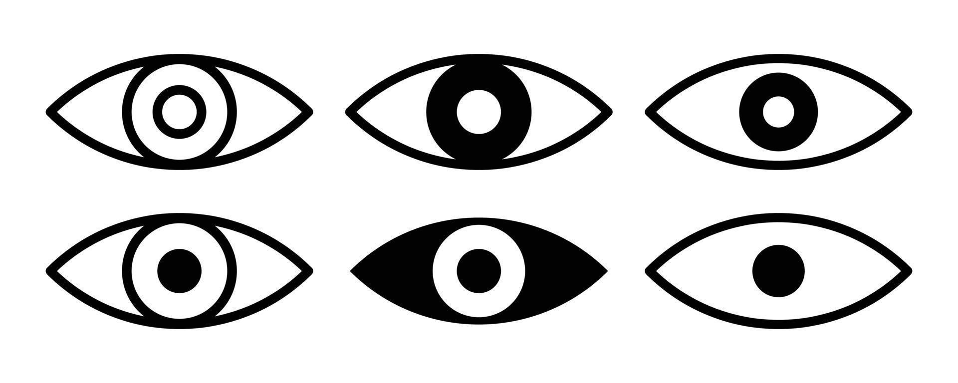verschillende oogillustraties voor logo, pictogram of ontwerpelement vector