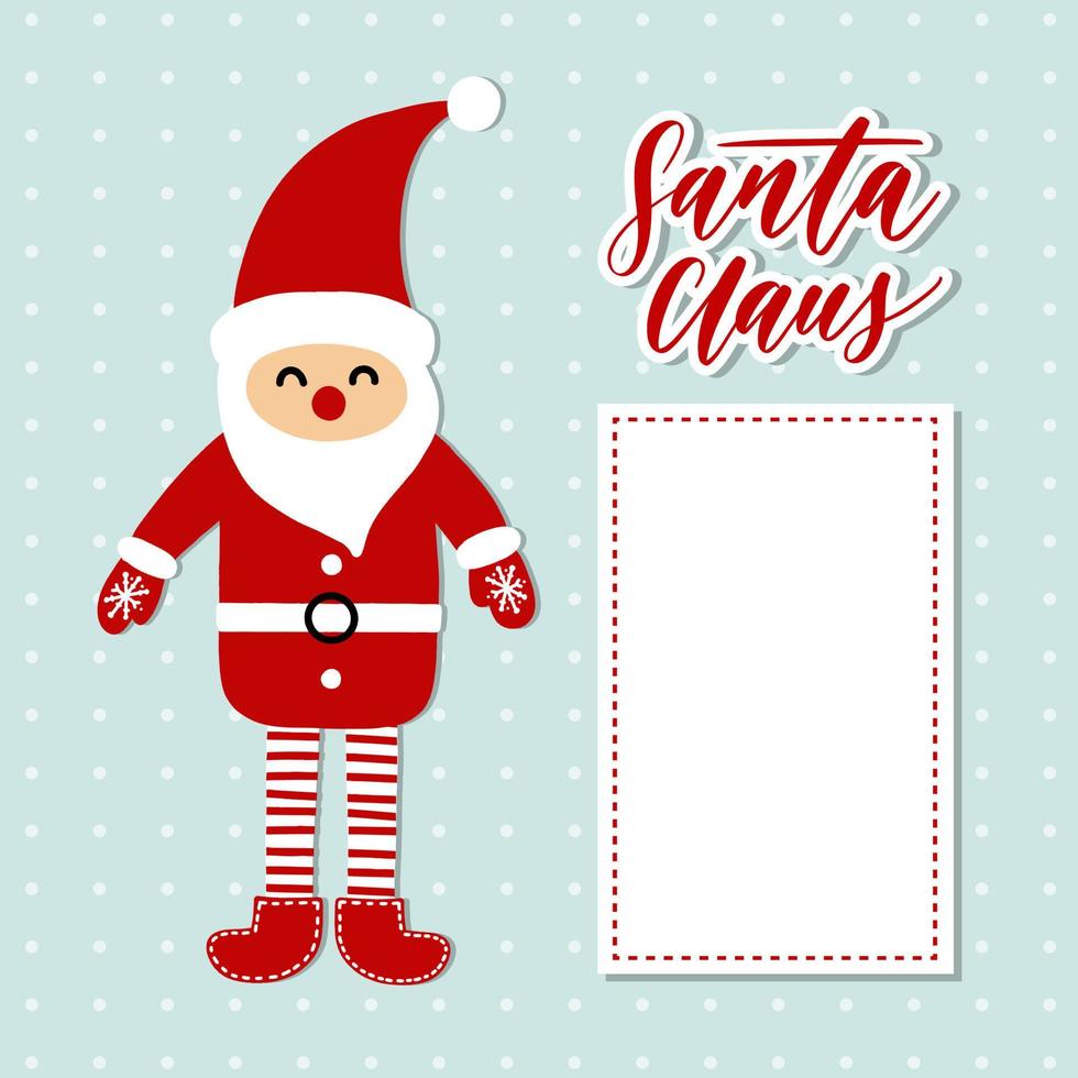adventskalender met cartoon kerstman en hand belettering vector. vector