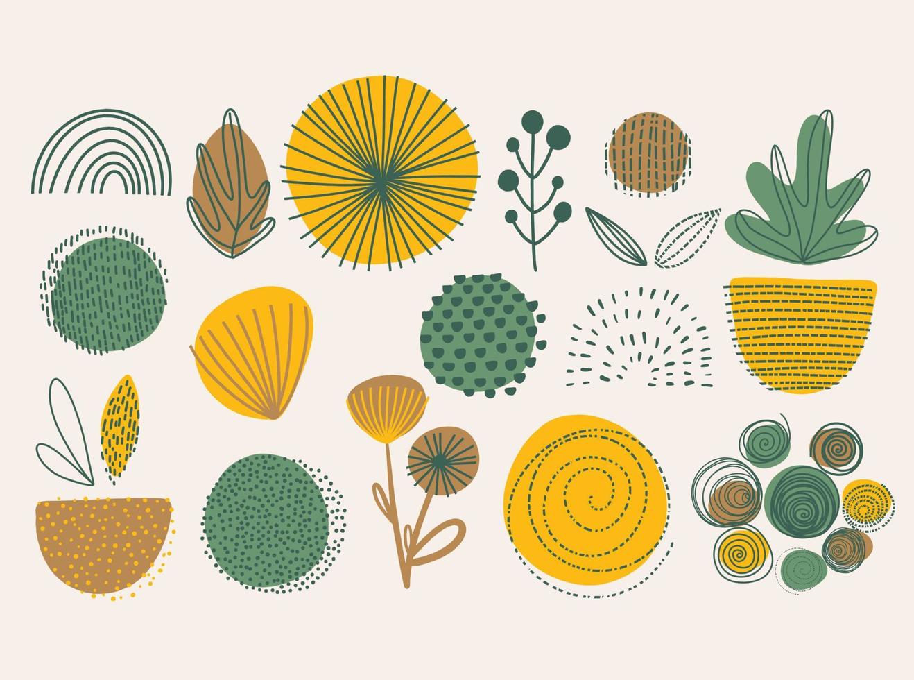 set van abstracte vorm bloemen elementen. vector