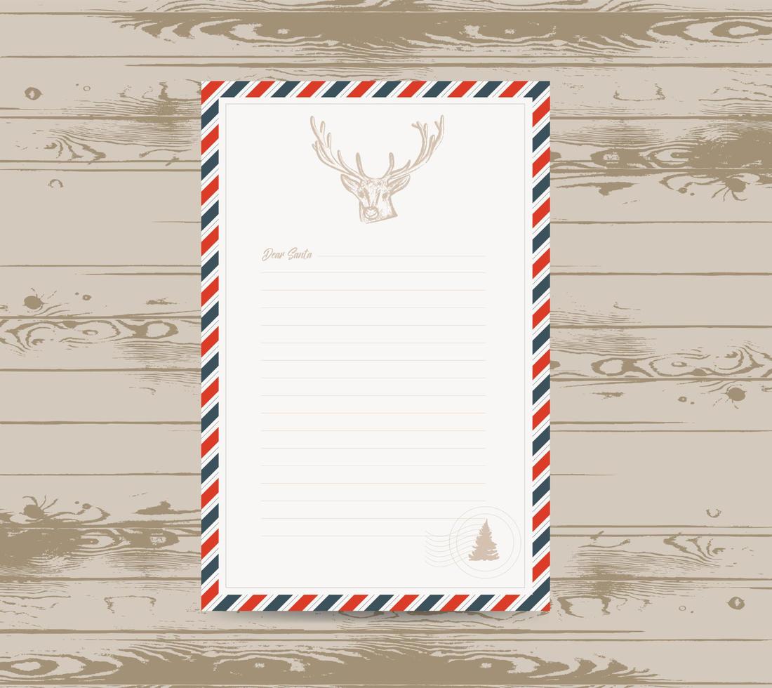 creatieve kerstbrief en envelopsjabloon. Lieve kerstman. vector