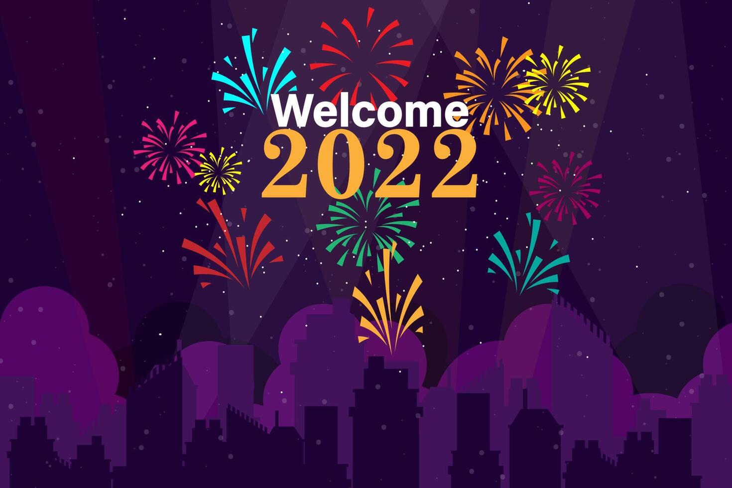 groet nieuwjaar 2022 kaart cartoon met belettering vectorillustratie vector