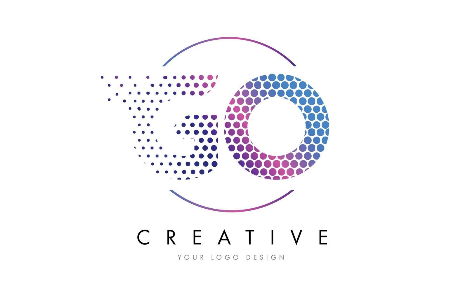 ga gaan roze magenta gestippelde zeepbel brief logo ontwerp vector