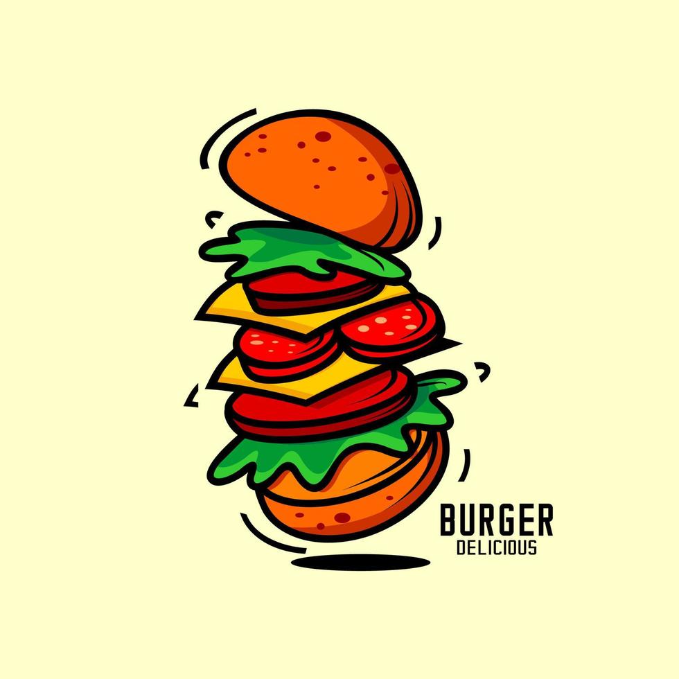 hamburger heerlijk logo vector