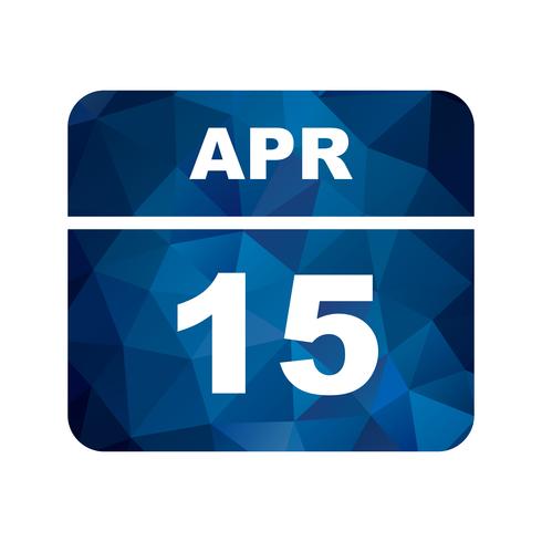 15 april Datum op een eendaagse kalender vector