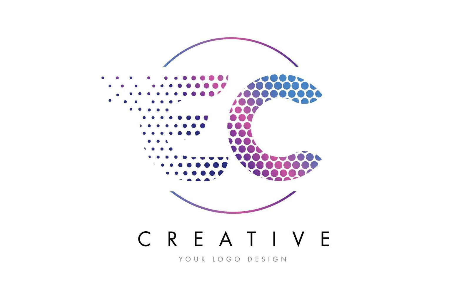 eg ec roze magenta gestippelde zeepbel brief logo ontwerp vector