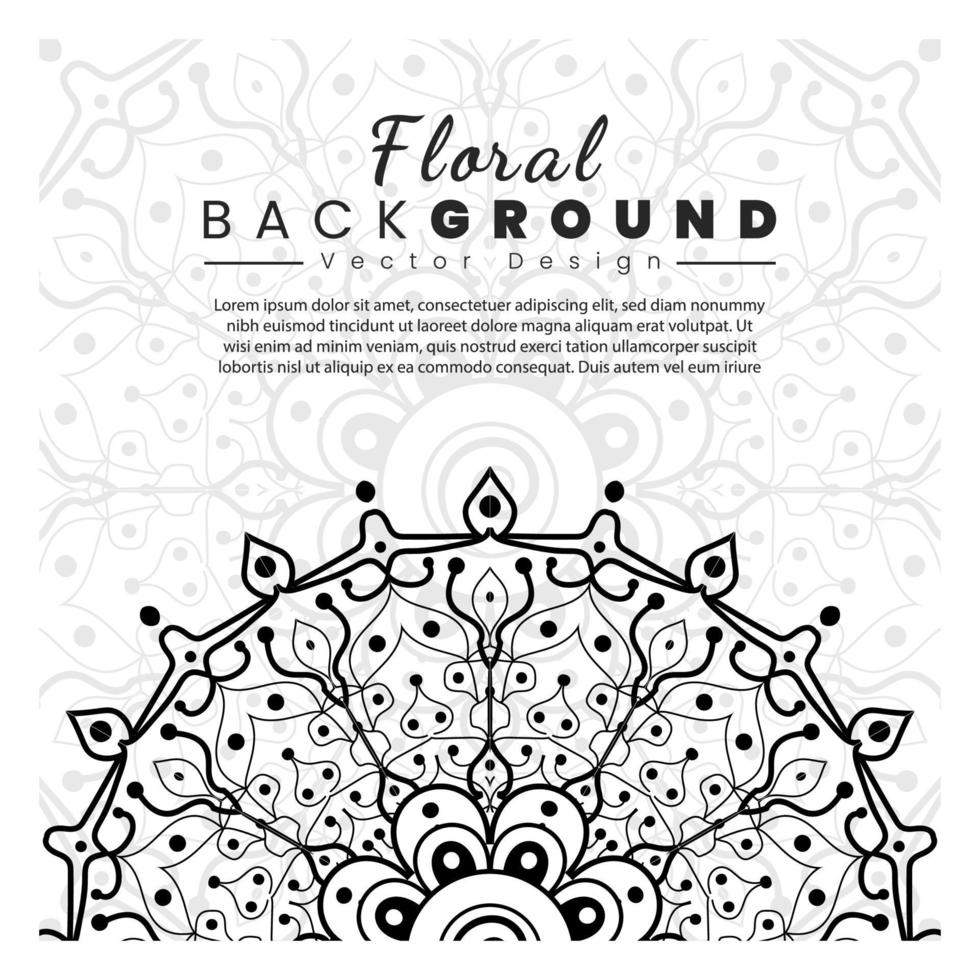 bloemenachtergrond met mehndi-bloemen voor het kleuren van de doodle-ornament van de boekpagina vector