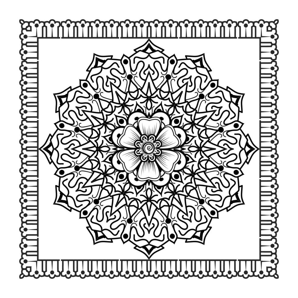 mehndi bloem voor henna, mehndi, tatoeage, decoratie. decoratief ornament in etnische oosterse stijl. vector