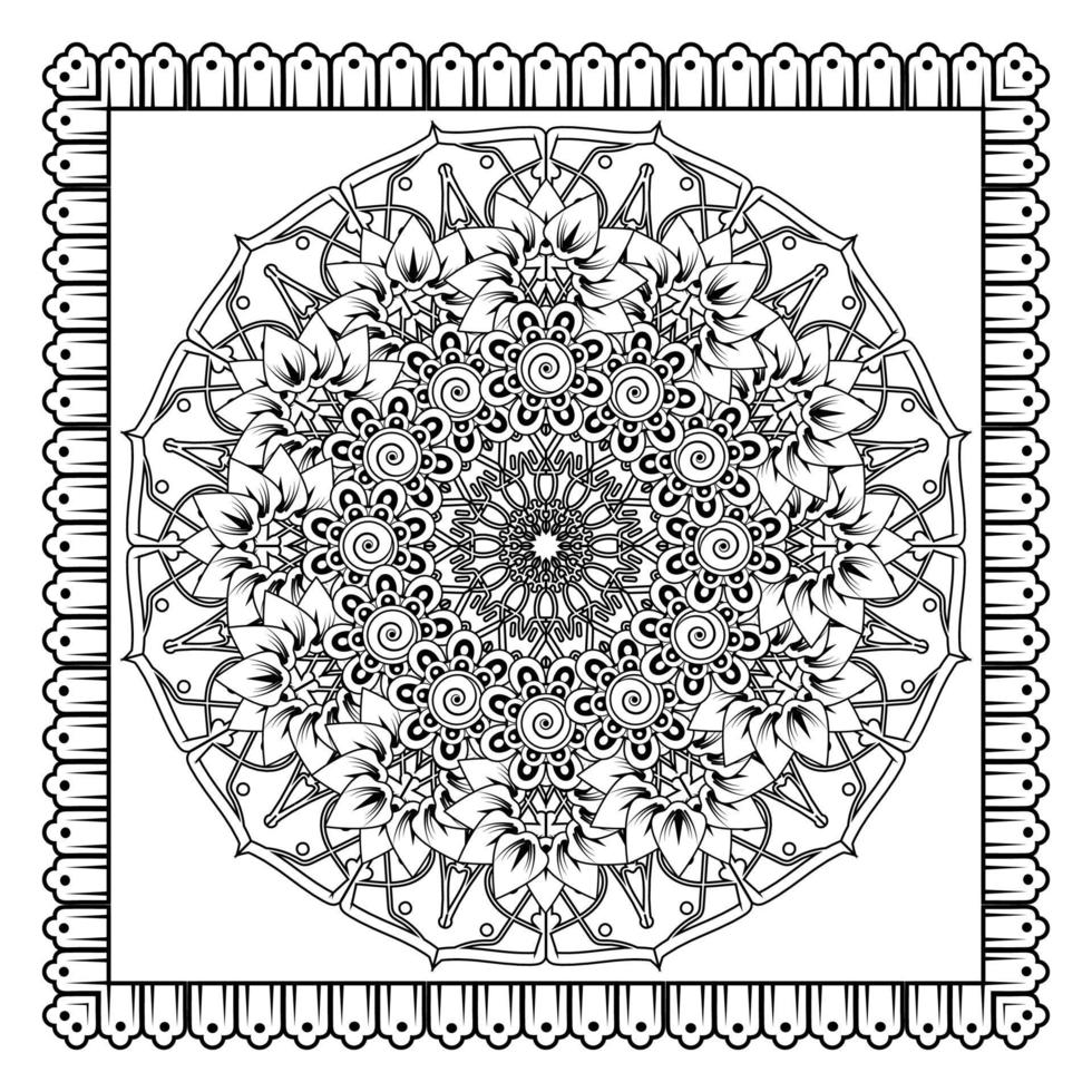 mehndi bloem voor henna, mehndi, tatoeage, decoratie. decoratief ornament in etnische oosterse stijl. vector