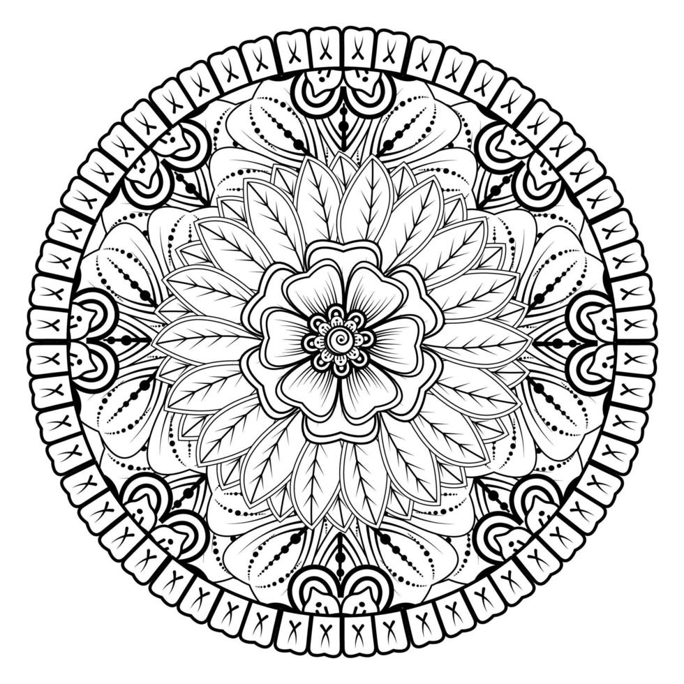 mehndi bloem voor henna, mehndi, tatoeage, decoratie. decoratief ornament in etnische oosterse stijl. vector