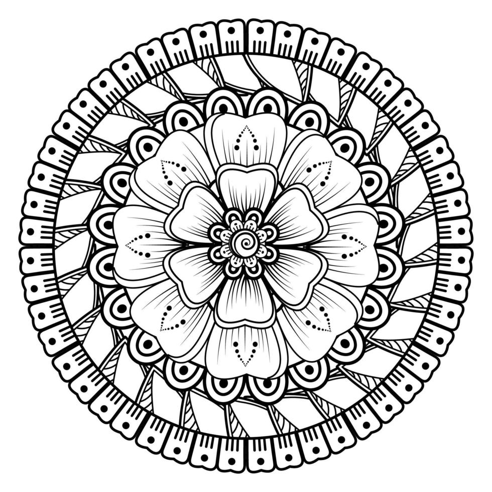 mehndi bloem voor henna, mehndi, tatoeage, decoratie. decoratief ornament in etnische oosterse stijl. vector