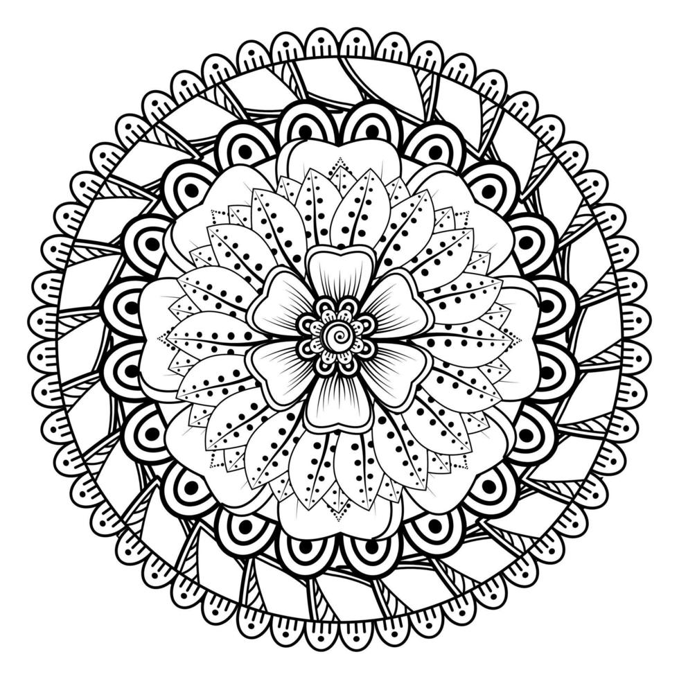 mehndi bloem voor henna, mehndi, tatoeage, decoratie. decoratief ornament in etnische oosterse stijl. vector