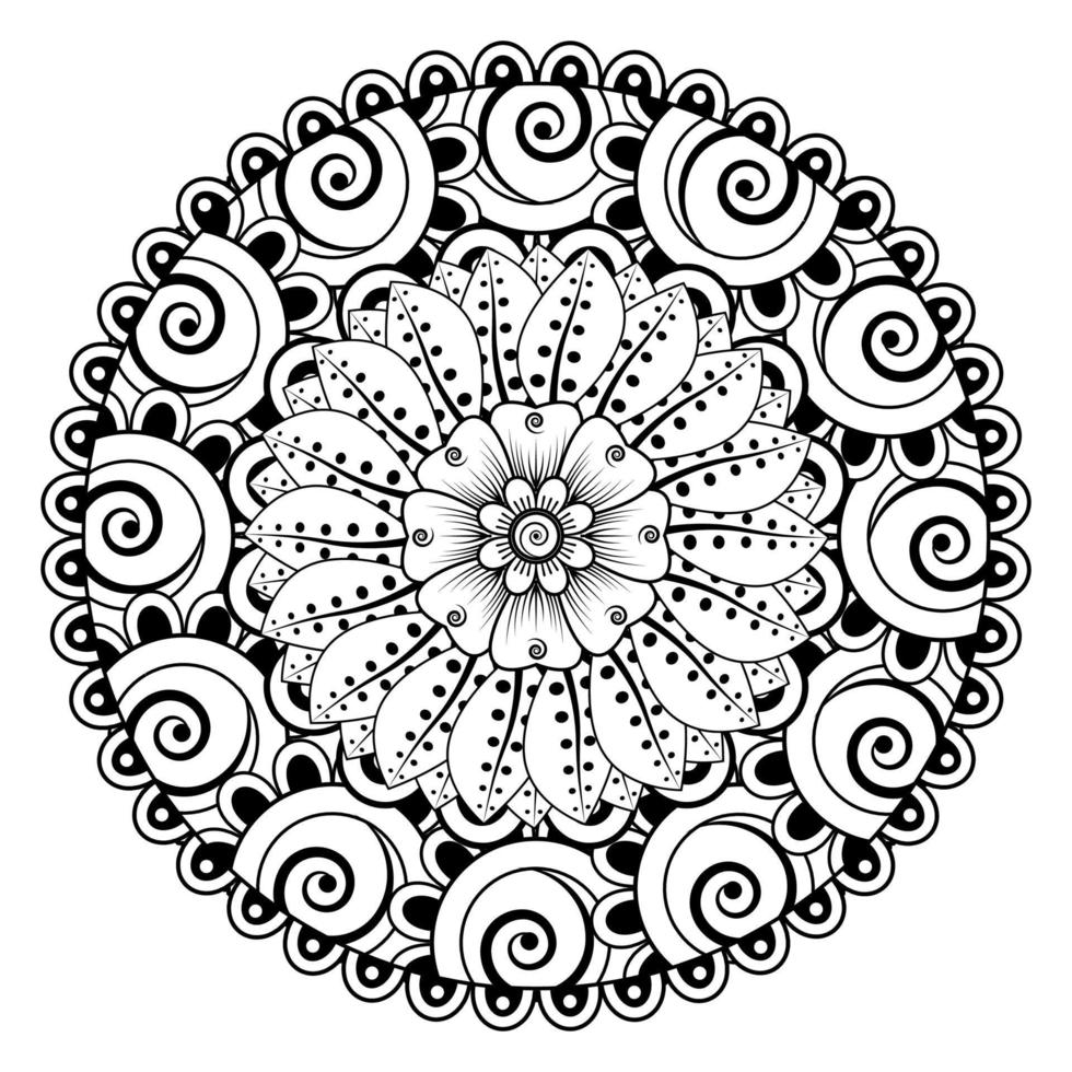 mehndi bloem voor henna, mehndi, tatoeage, decoratie. decoratief ornament in etnische oosterse stijl. vector