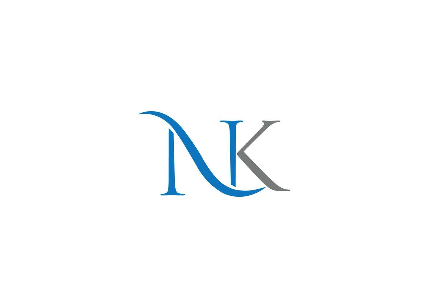 nk brief logo ontwerp vector pictogrammalplaatje met witte achtergrond