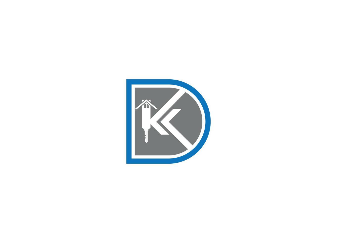 dk beginletter minimalistisch logotype vector