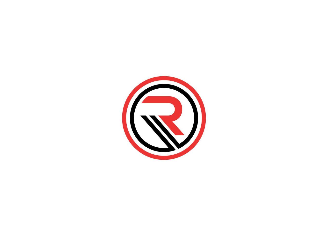 r logo ontwerp vector pictogrammalplaatje met witte achtergrond