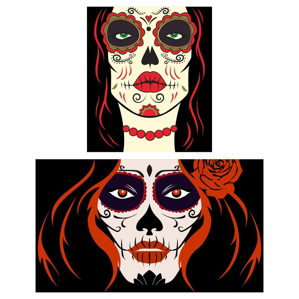 muerte meisje poster behang en t-shirt ontwerp vector