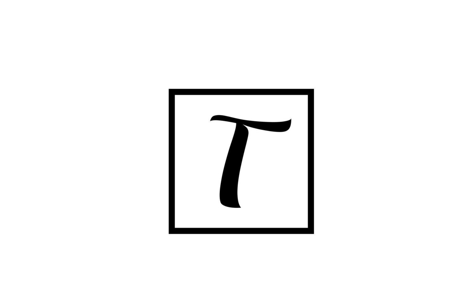 t alfabet letterpictogram logo. eenvoudig zwart-wit ontwerp voor zaken en bedrijf vector