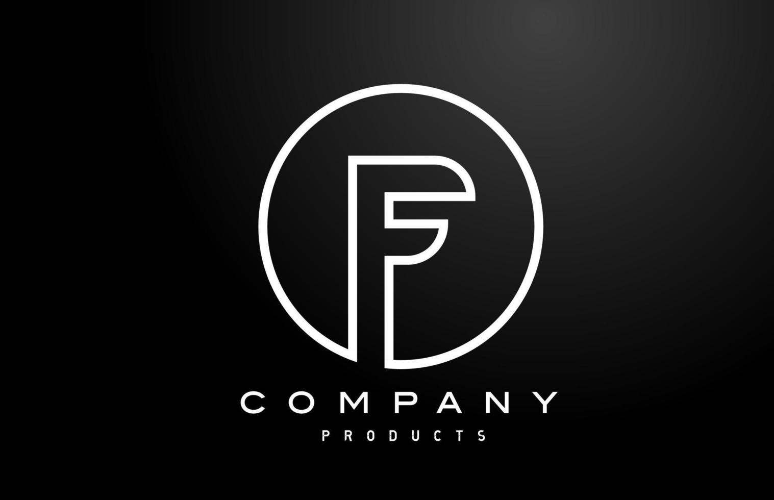 f witte alfabet letterpictogram logo met zwarte kleur. creatief ontwerp voor bedrijf en bedrijf vector