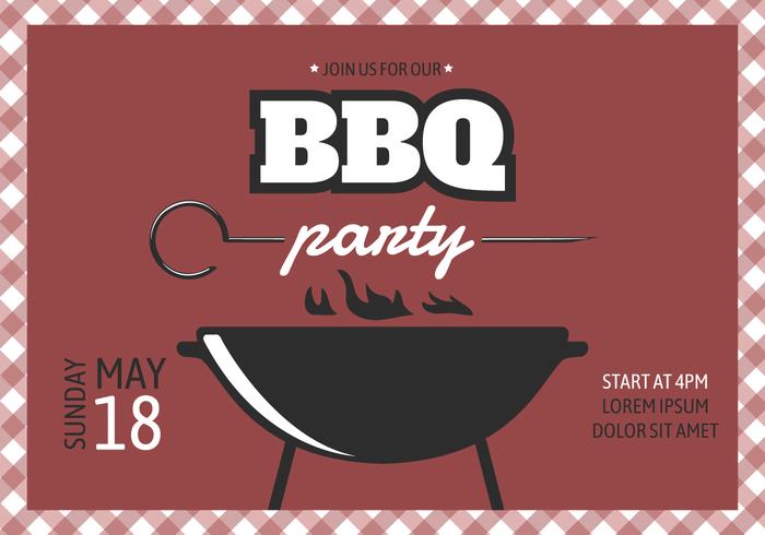 Retro barbecue partij poster vector