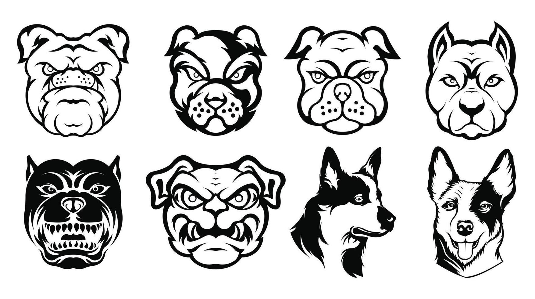 bulldog wild dier hoofd mascotte inspiratie logo illustratie vector