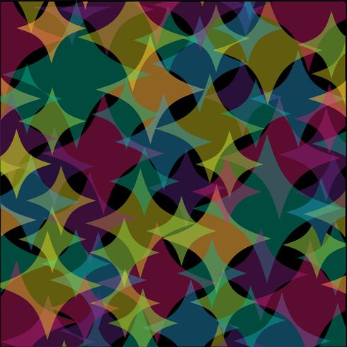 overlappend transparant diamant abstract patroon op zwarte achtergrond vector