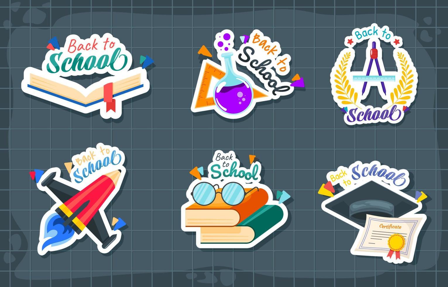 terug naar school stickercollectie vector