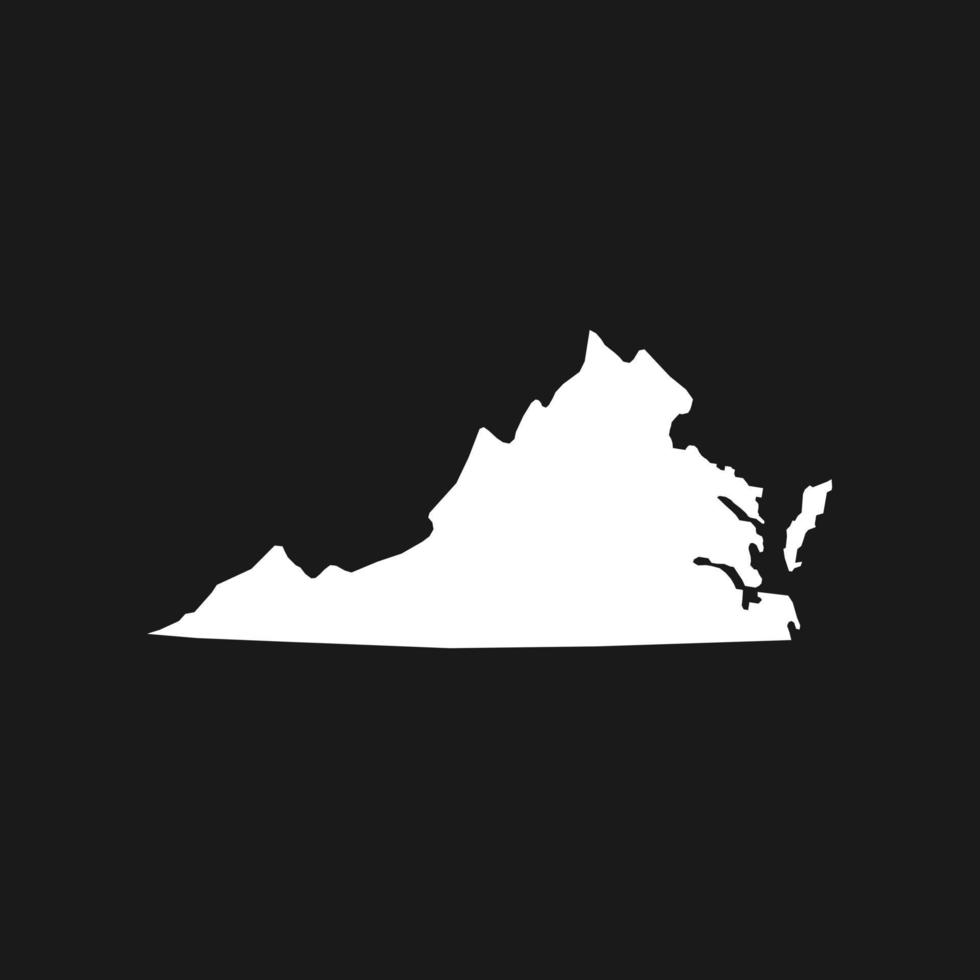 Virginia kaart op zwarte achtergrond vector