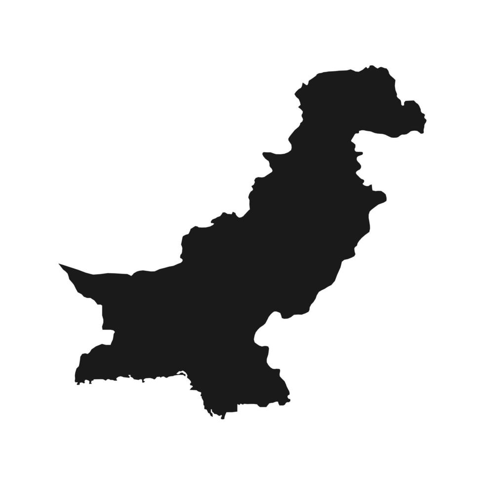 vectorillustratie van de zwarte kaart van pakistan op witte achtergrond vector