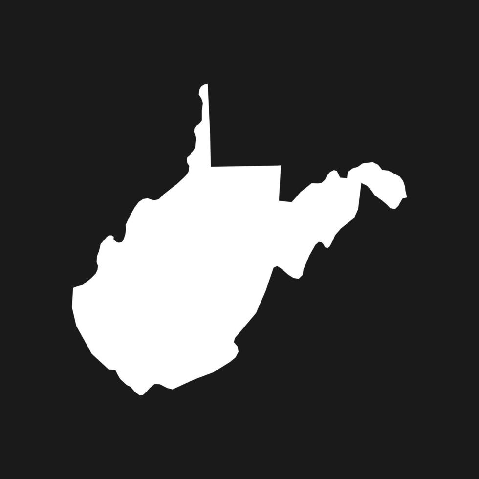 West Virginia kaart op zwarte achtergrond vector