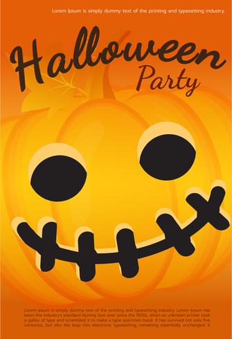 Vector Halloween-partijaffiche. Pompoen