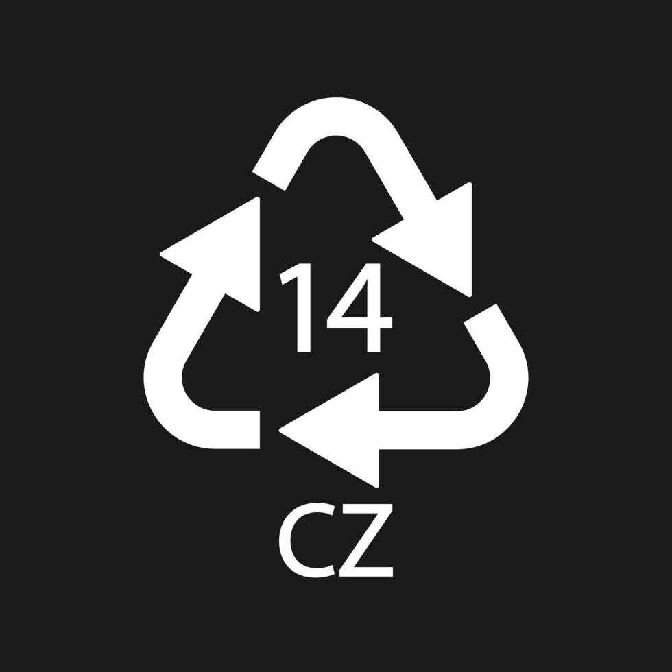 batterij recycling symbool 14 cz . vector illustratie