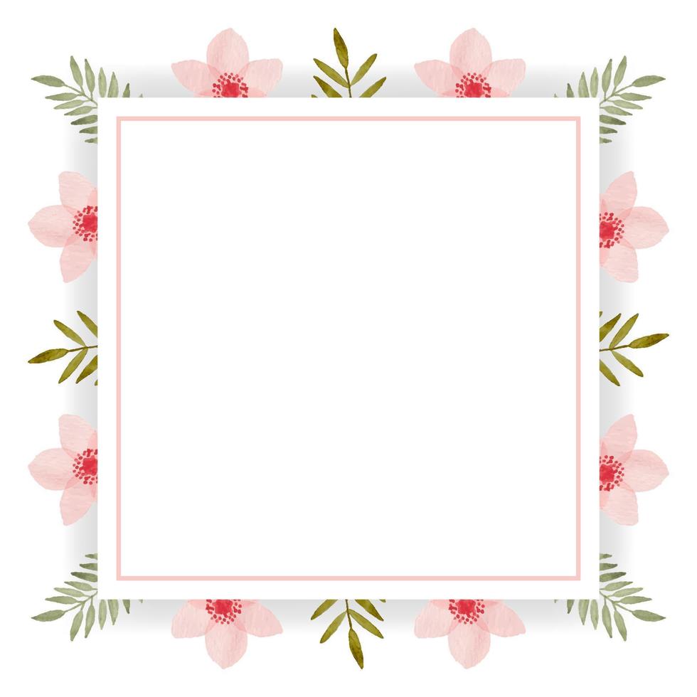 mooie bloem vierkante frame vector