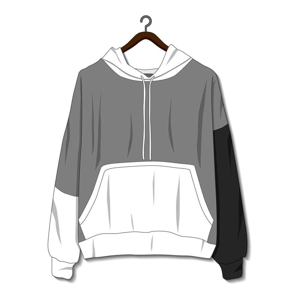 hoodie jas geïsoleerd op een witte achtergrond. mockup-sjabloon vector