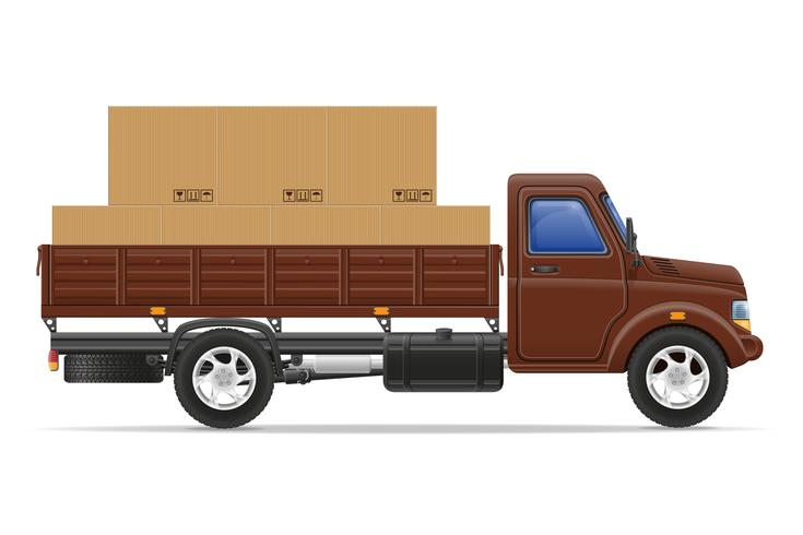 lading vrachtwagen levering en transport goederen concept vectorillustratie vector