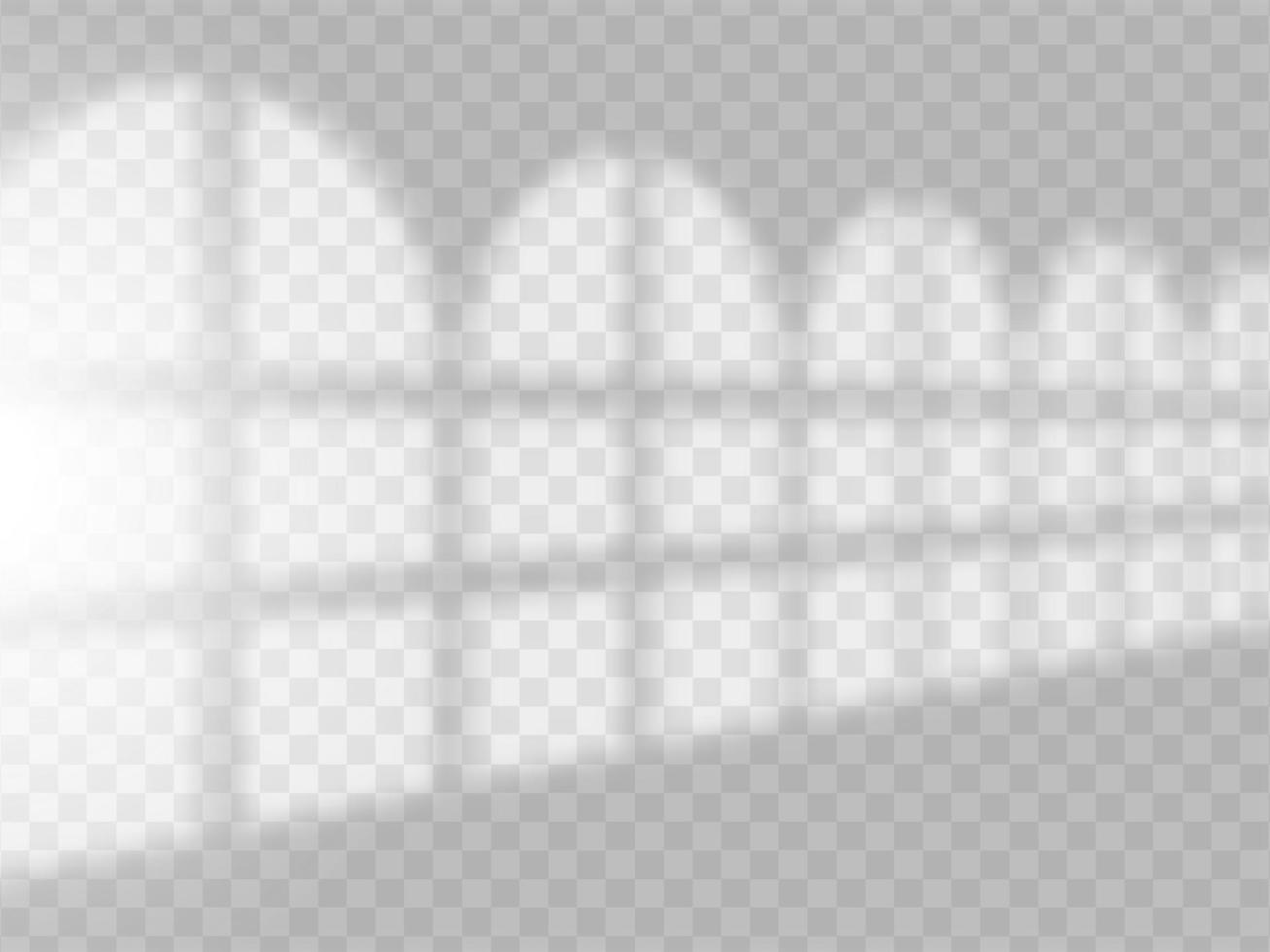schaduw overlay-effect. natuurlijke schaduwen van raam geïsoleerd op transparante achtergrond. vector zachte schaduw en licht overlay-effect.