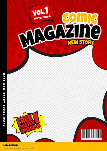 stripboek paginasjabloon ontwerpen. Tijdschrift omslag vector