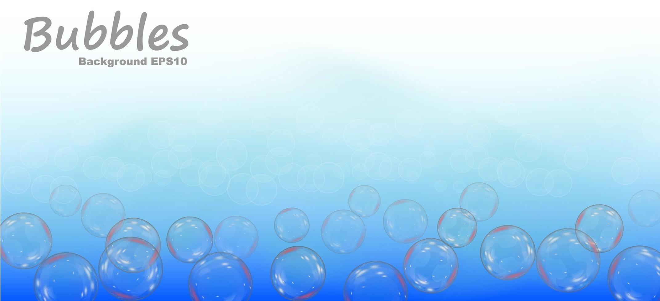 zeepbellen op een blauwe achtergrond. realistische vectorillustratie. label voor zeepspeelgoed voor kinderen. vector