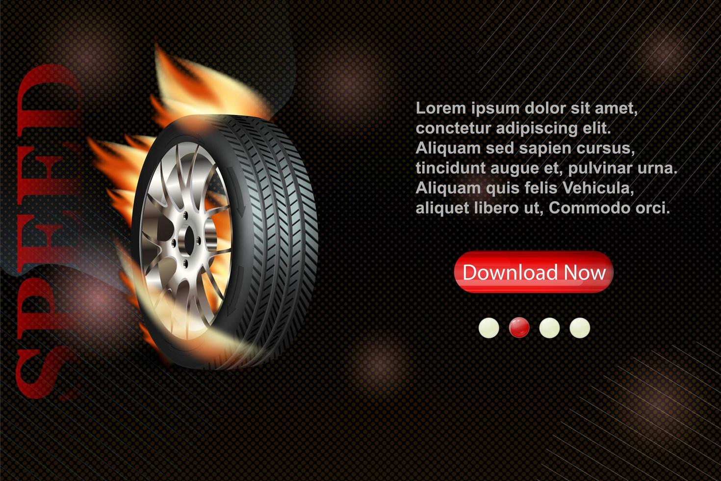 achtergrond met wiel in oranje vlam voor uw ontwerp vector