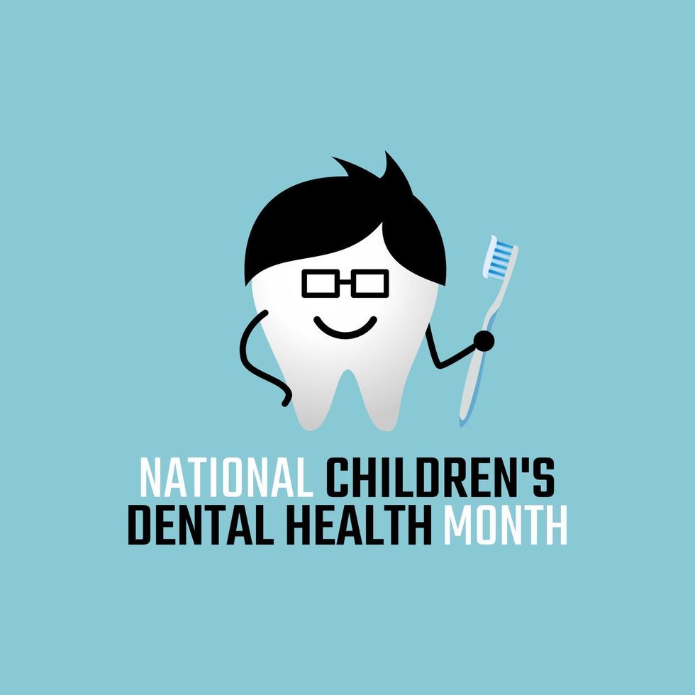 vectorafbeelding van de maand van de nationale tandgezondheid van kinderen goed voor de viering van de maand van de nationale tandgezondheid van kinderen. plat ontwerp. flyer design.flat afbeelding. vector
